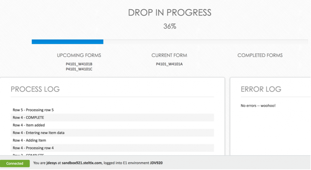 dropZone - drop in progress