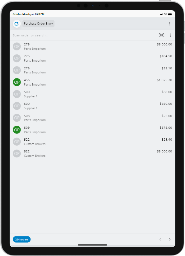 Purchase Order Entry App